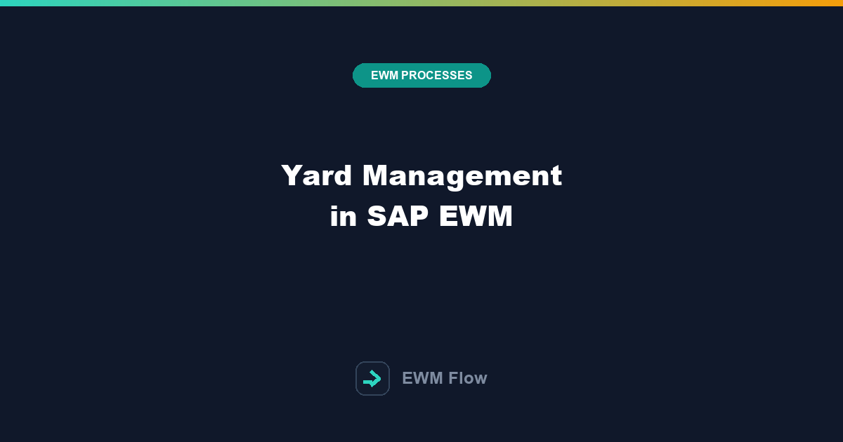 Yard Management in SAP EWM